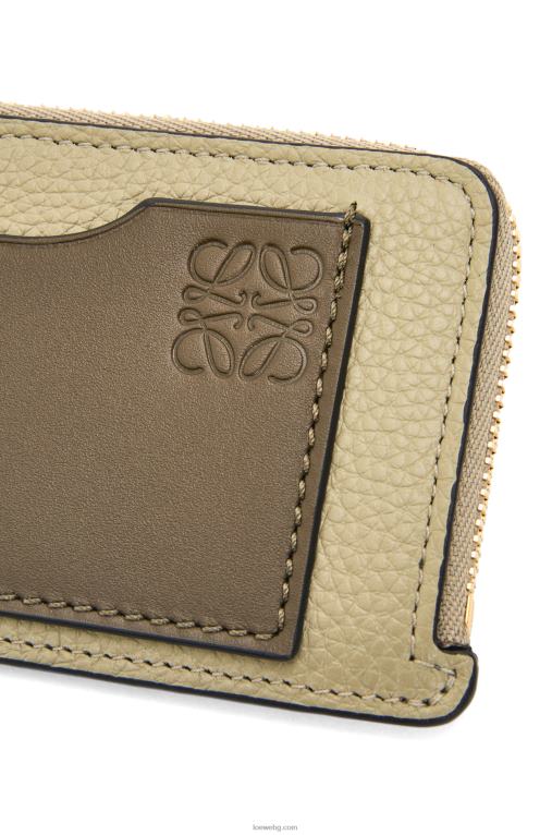 Loewe картодържател за монети от мека зърнеста телешка кожа F84B81329 Жени салвие зелено/тъмно каки зелено