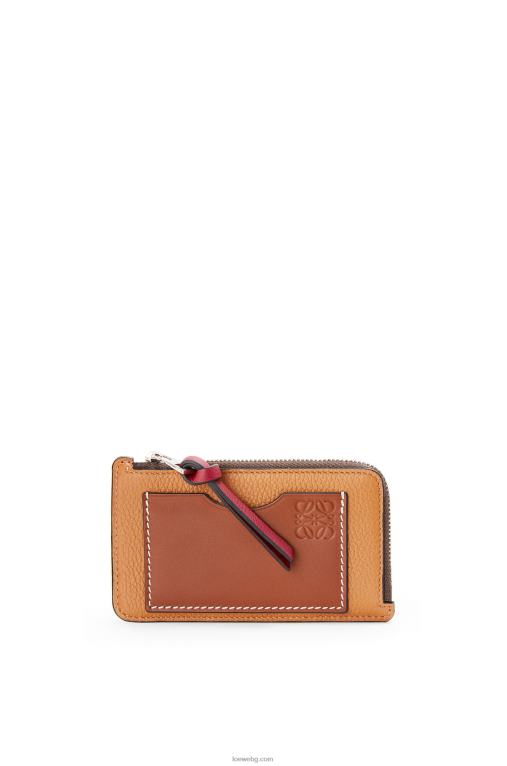 Loewe картодържател за монети от мека зърнеста телешка кожа F84B81340 Жени светъл карамел/пекан