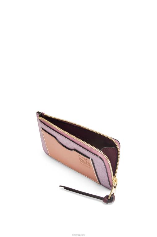 Loewe картодържател за монети от мека зърнеста телешка кожа F84B81342 Жени мръсно лилаво/тен