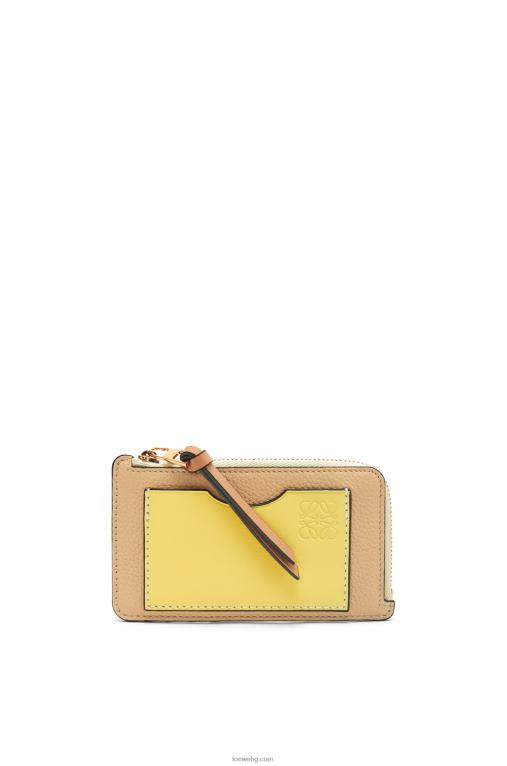 Loewe картодържател за монети от мека зърнеста телешка кожа F84B81343 Жени масло/блед лимон