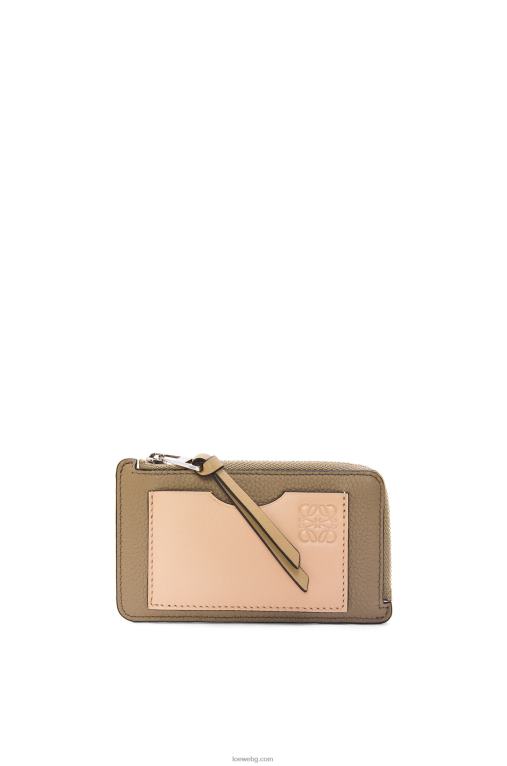Loewe картодържател за монети от мека зърнеста телешка кожа F84B81344 Жени артишок зелено/прашно бежово