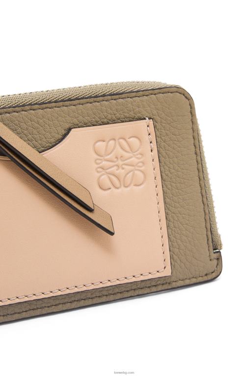 Loewe картодържател за монети от мека зърнеста телешка кожа F84B81344 Жени артишок зелено/прашно бежово