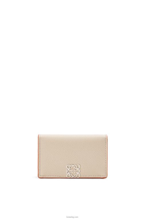 Loewe визитник с анаграма от телешка кожа с камъче F84B81349 Жени светъл призрак