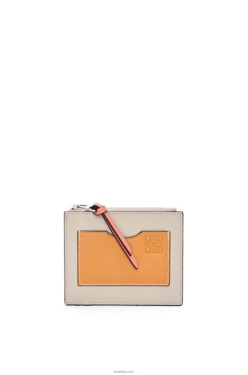 Loewe картодържател за големи монети от мека зърнеста телешка кожа F84B81353 Жени лек овес/мед