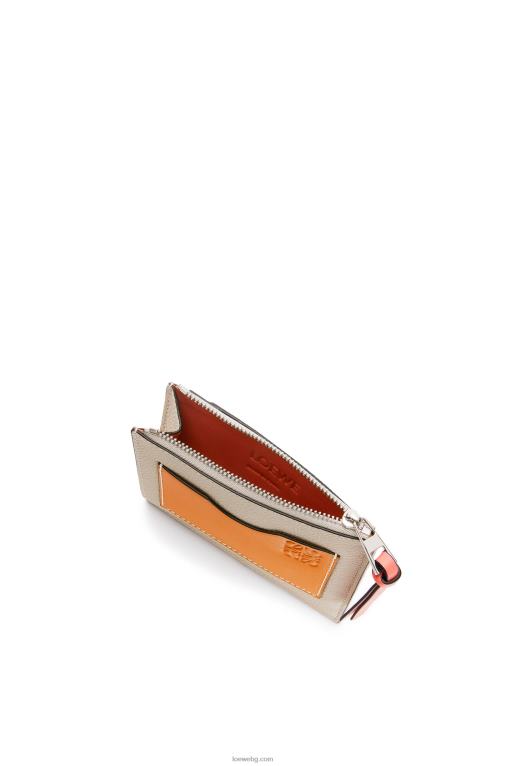 Loewe картодържател за големи монети от мека зърнеста телешка кожа F84B81353 Жени лек овес/мед