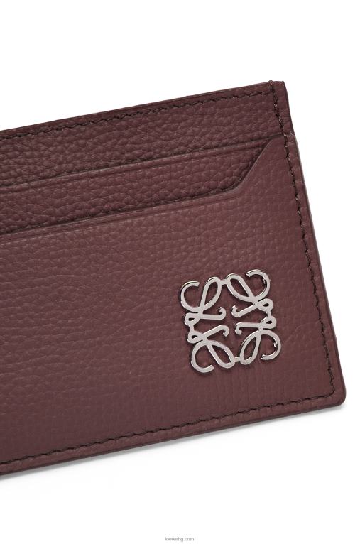 Loewe обикновен картодържател с анаграми от телешка кожа с камъчета F84B81358 Жени бордо