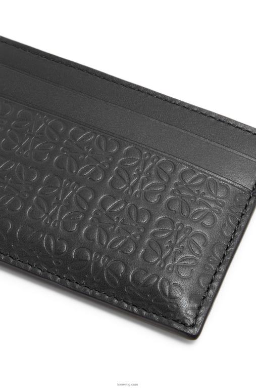 Loewe повтарящ се обикновен картодържател от релефна копринена телешка кожа F84B81360 Жени черен