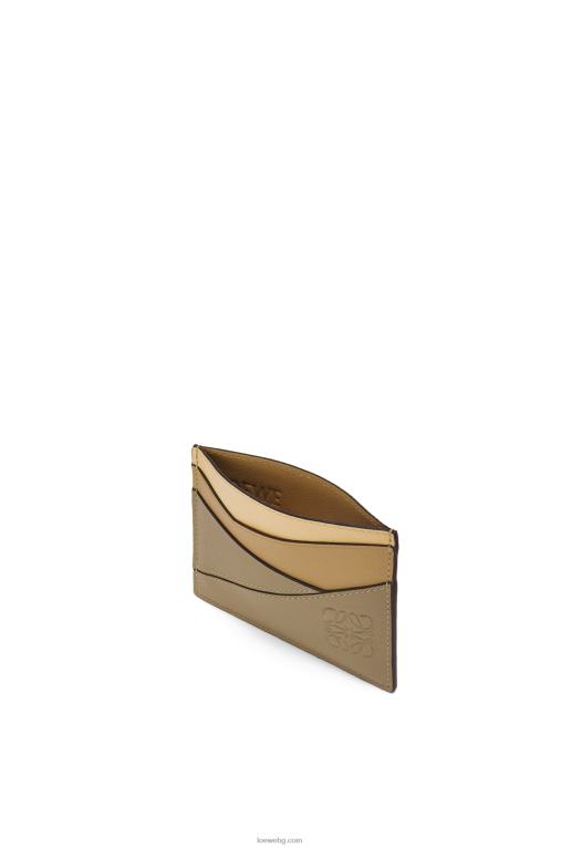 Loewe пъзел обикновен картодържател от класическа телешка кожа F84B81362 Жени глина зелено/масло
