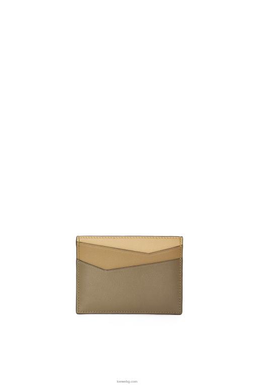 Loewe пъзел обикновен картодържател от класическа телешка кожа F84B81362 Жени глина зелено/масло