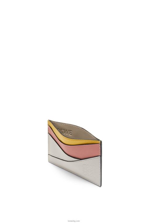 Loewe пъзел обикновен картодържател от класическа телешка кожа F84B81364 Жени призрак/цъфтеж на праскова