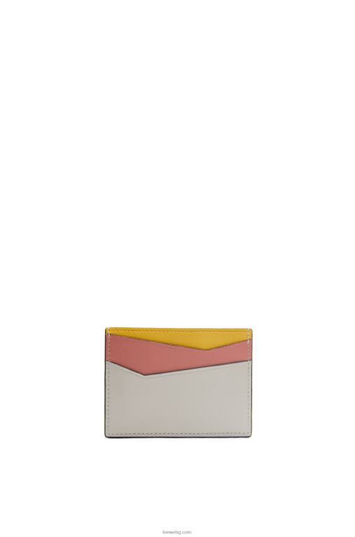Loewe пъзел обикновен картодържател от класическа телешка кожа F84B81364 Жени призрак/цъфтеж на праскова
