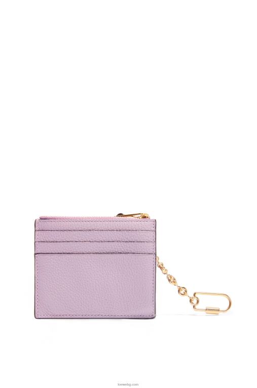 Loewe квадратен картодържател от мека зърнеста телешка кожа с верижка F84B81365 Жени мръсно лилаво/тен