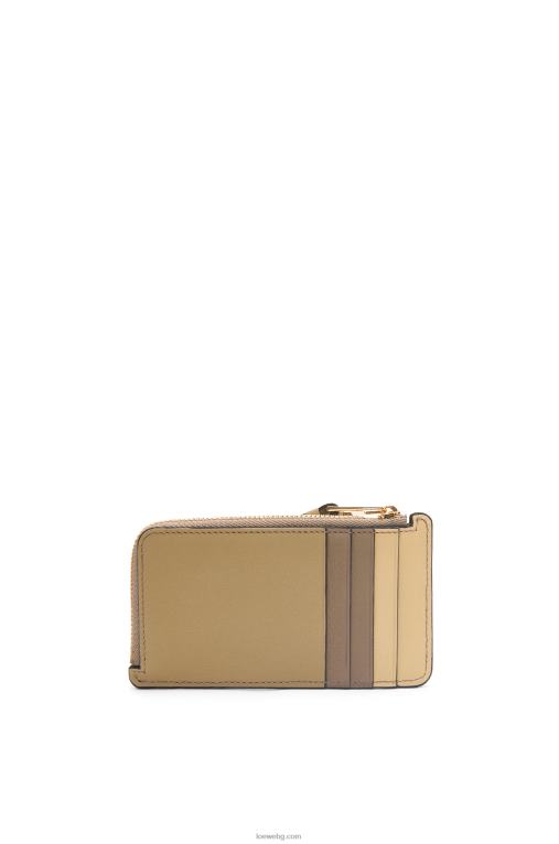 Loewe пъзел монетен картодържач от класическа телешка кожа F84B81369 Жени глина зелено/масло
