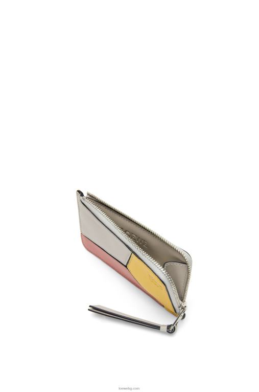 Loewe пъзел монетен картодържач от класическа телешка кожа F84B81370 Жени призрак/цъфтеж на праскова