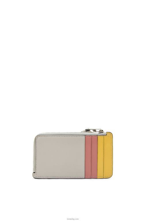 Loewe пъзел монетен картодържач от класическа телешка кожа F84B81370 Жени призрак/цъфтеж на праскова
