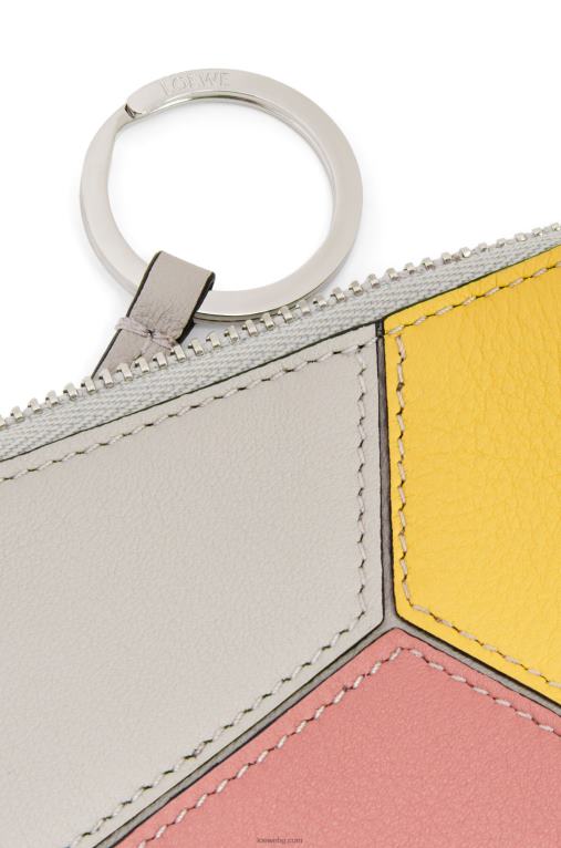 Loewe пъзел монетен картодържач от класическа телешка кожа F84B81370 Жени призрак/цъфтеж на праскова