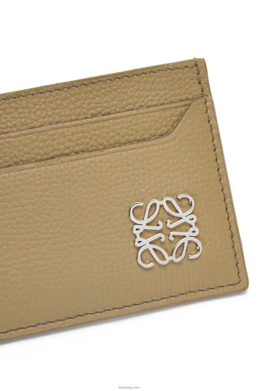 Loewe обикновен картодържател с анаграми от телешка кожа с камъчета F84B81371 Жени зелен артишок