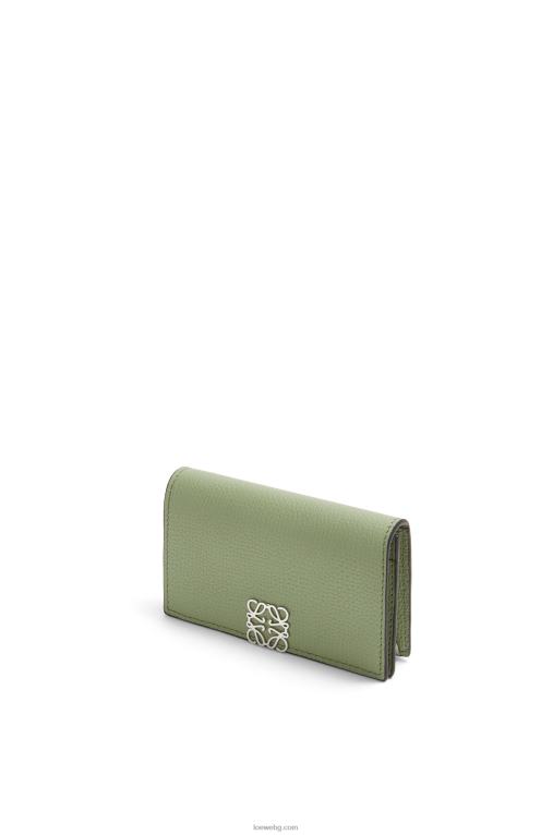Loewe визитник с анаграма от телешка кожа с камъче F84B81373 Жени розмарин