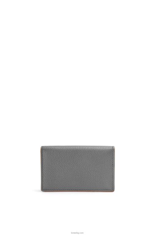 Loewe визитник с анаграма от телешка кожа с камъче F84B81374 Жени асфалтово сиво