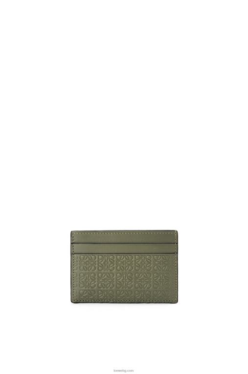 Loewe повтарящ се обикновен картодържател от релефна копринена телешка кожа F84B81376 Жени авокадо зелено