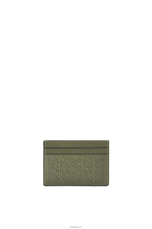 Loewe повтарящ се обикновен картодържател от релефна копринена телешка кожа F84B81376 Жени авокадо зелено