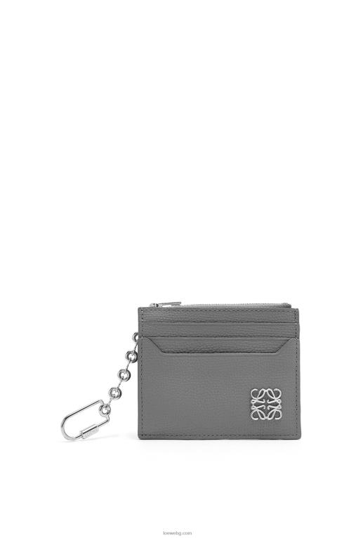 Loewe анаграмен квадратен картодържач от телешка кожа с камъчета и верижка F84B81384 Жени асфалтово сиво