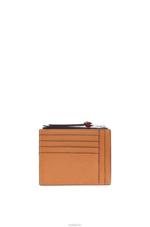 Loewe картодържател за големи монети от мека зърнеста телешка кожа F84B81385 Жени светъл карамел/пекан