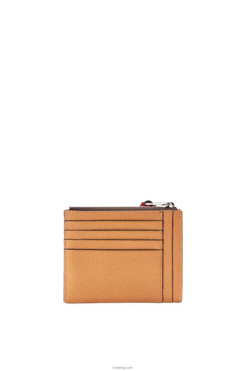Loewe картодържател за големи монети от мека зърнеста телешка кожа F84B81385 Жени светъл карамел/пекан