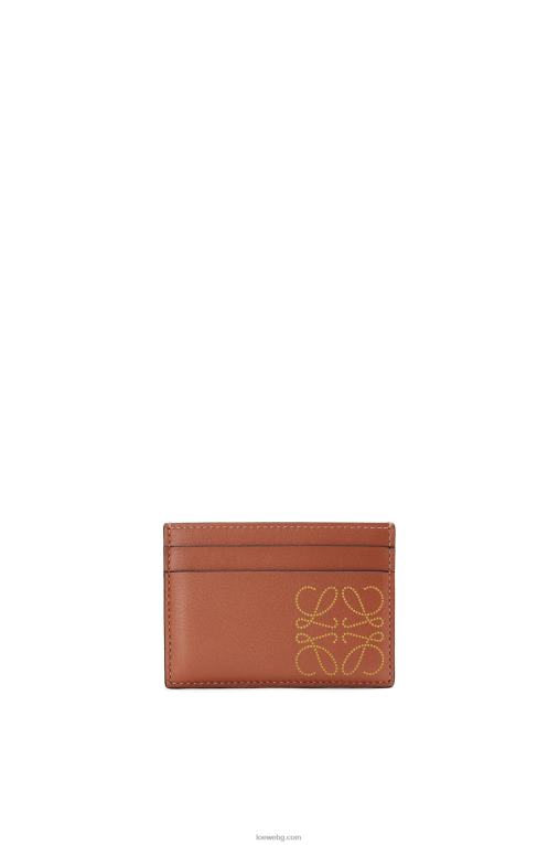 Loewe марка обикновен картодържател F84B81388 Жени тен/охра