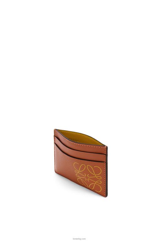 Loewe марка обикновен картодържател F84B81388 Жени тен/охра