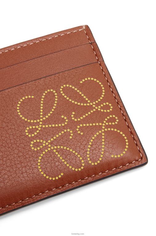 Loewe марка обикновен картодържател F84B81388 Жени тен/охра
