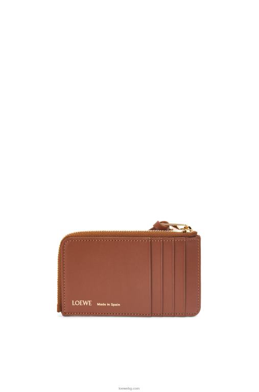 Loewe картодържател за монети от жакард и телешка кожа F84B81389 Жени тен/пекан