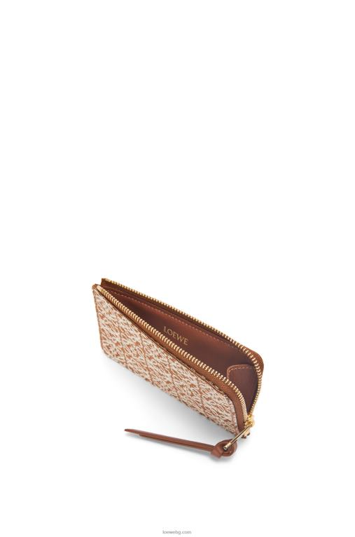 Loewe картодържател за монети от жакард и телешка кожа F84B81389 Жени тен/пекан