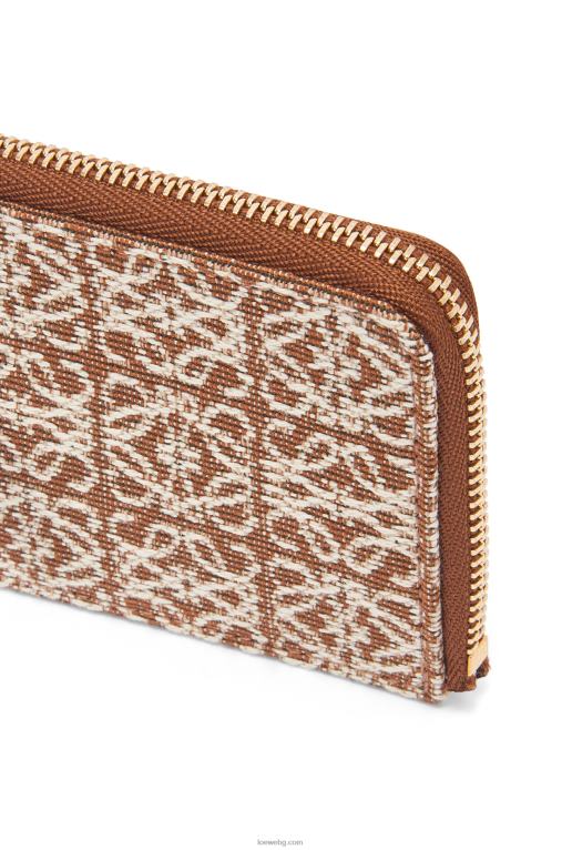 Loewe картодържател за монети от жакард и телешка кожа F84B81389 Жени тен/пекан