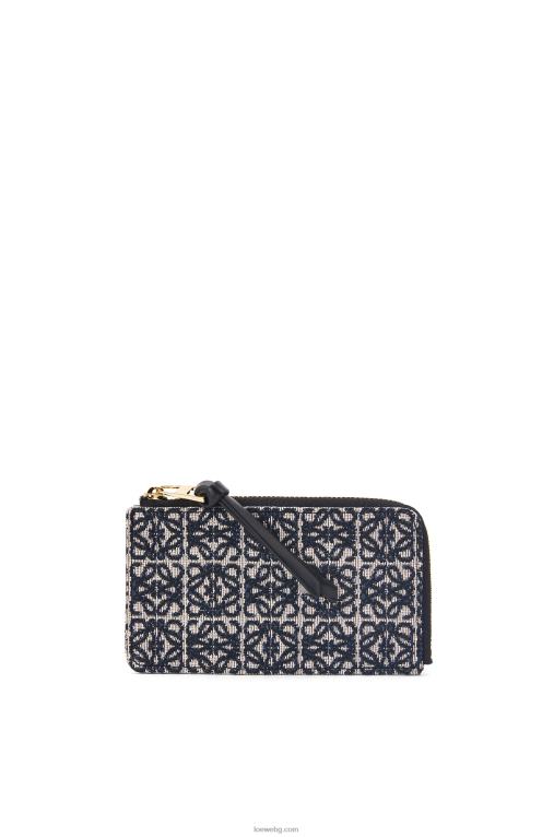 Loewe картодържател за монети от жакард и телешка кожа F84B81390 Жени тъмносиньо/черно