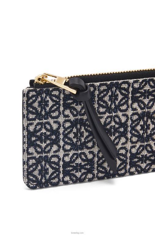 Loewe картодържател за монети от жакард и телешка кожа F84B81390 Жени тъмносиньо/черно