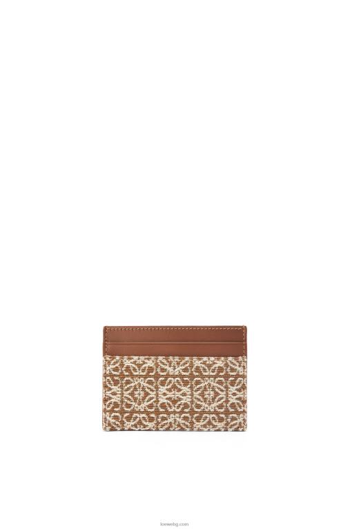 Loewe обикновен картодържател от жакард и телешка кожа F84B81391 Жени тен/пекан