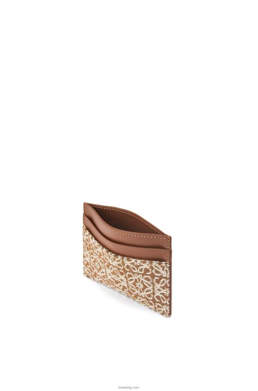 Loewe обикновен картодържател от жакард и телешка кожа F84B81391 Жени тен/пекан
