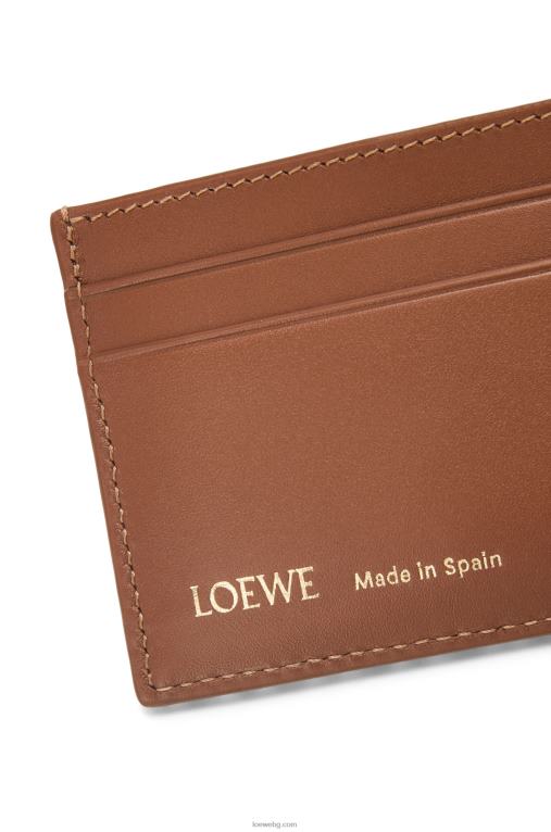 Loewe обикновен картодържател от жакард и телешка кожа F84B81391 Жени тен/пекан