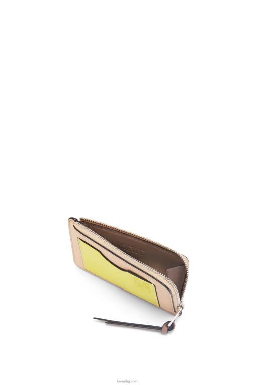 Loewe картодържател за монети от мека зърнеста телешка кожа F84B81393 Жени гол/цитронела