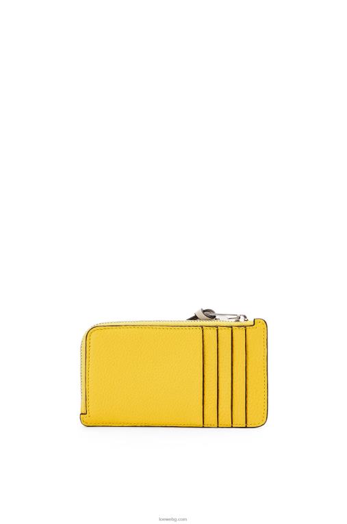 Loewe картодържател за монети от мека зърнеста телешка кожа F84B81394 Жени жълто/глинесто зелено