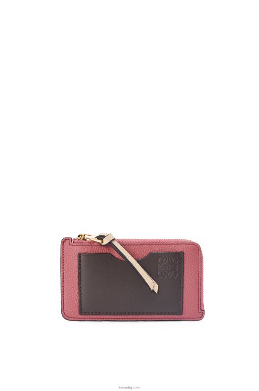 Loewe картодържател за монети от мека зърнеста телешка кожа F84B81395 Жени роза/шоколад