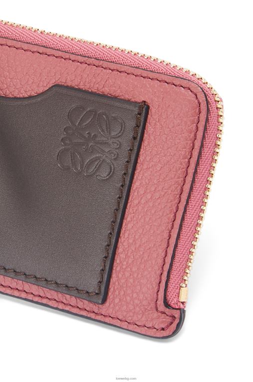 Loewe картодържател за монети от мека зърнеста телешка кожа F84B81395 Жени роза/шоколад
