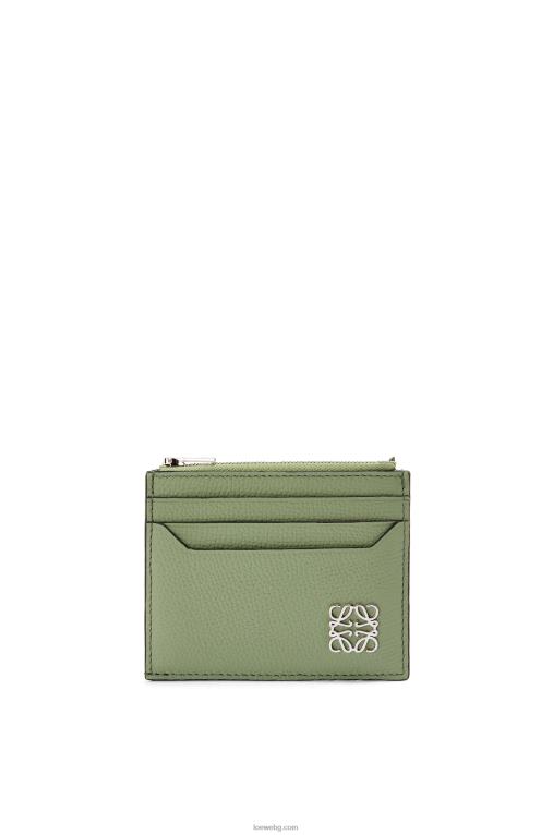 Loewe анаграмен квадратен държач за карти с цип от зърнеста телешка кожа F84B81398 Жени розмарин
