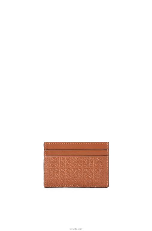 Loewe повтарящ се обикновен картодържател от релефна копринена телешка кожа F84B81400 Жени тен