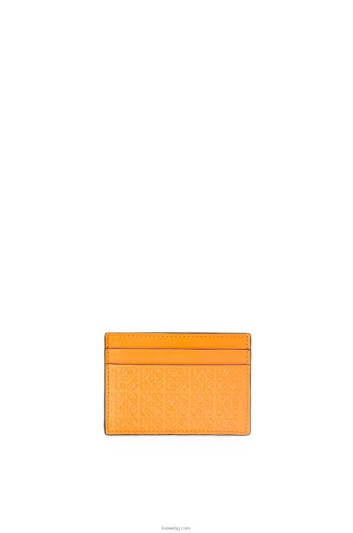 Loewe повтарящ се обикновен картодържател от релефна копринена телешка кожа F84B81404 Жени мандарина