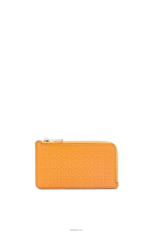 Loewe картодържател за монети от релефна копринена телешка кожа F84B81405 Жени мандарина