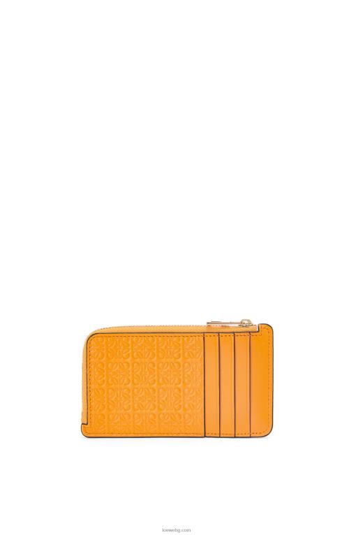 Loewe картодържател за монети от релефна копринена телешка кожа F84B81405 Жени мандарина