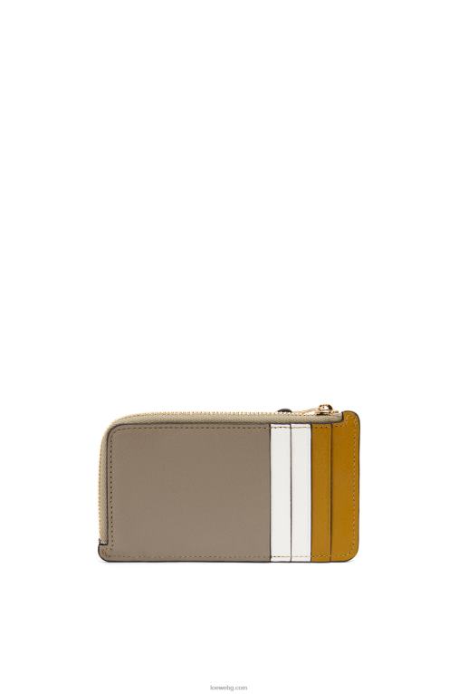 Loewe пъзел монетен картодържач от класическа телешка кожа F84B81406 Жени охра/лаврово зелено