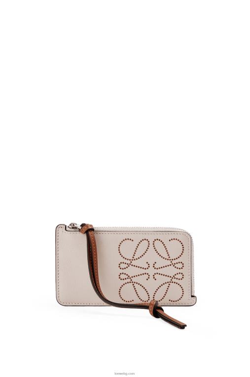 Loewe маркова картодържател за монети от класическа телешка кожа F84B81407 Жени лек овесен/тен